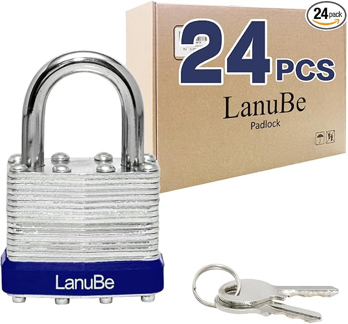 LanuBe Lock Laminated keyed Padlock, keyed Alike Locks, Normal Shackle by LanuBe