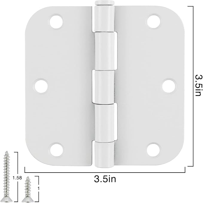 3 Pack White Door Hinges 3.5" Interior Hardware - Image 4