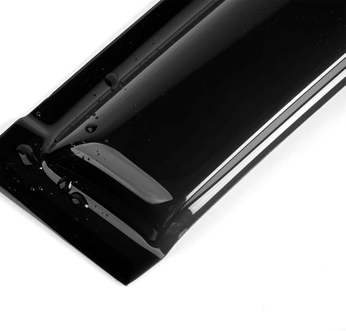 4pcs Out-Channel Tape On Side Wind Deflector, Dark Smoke Sun Rain Guards - Image 3