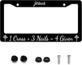 Personalized License Plate Frame Jesus 1 Cross + 3 Nails = 4 Given Stainless by Invincibleframe