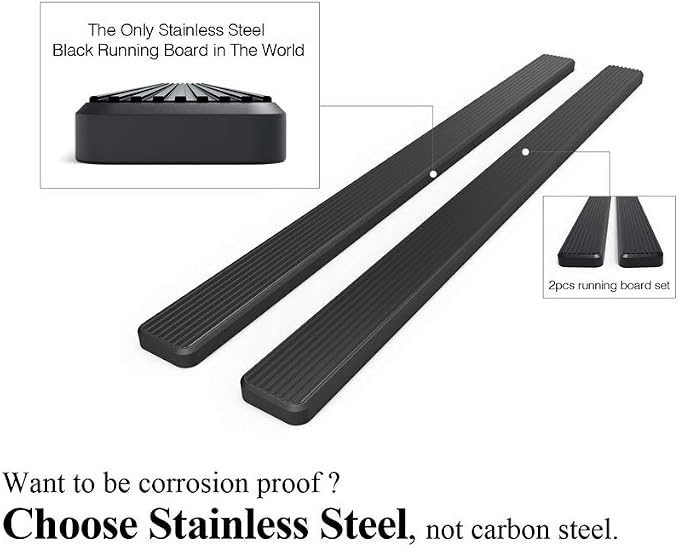 APS 304 Stainless Steel Running Boards Nerf Bars Side Steps Compatible - Image 5