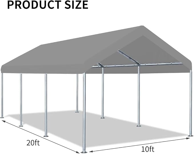 10'x20' Upgraded Carport Replacement Top Canopy Cover - Image 6
