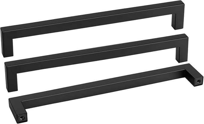 goldenwarm 200 Pack 12 3/5 Inch Black Cabinet Handles Matte Black Drawer Pulls by goldenwarm