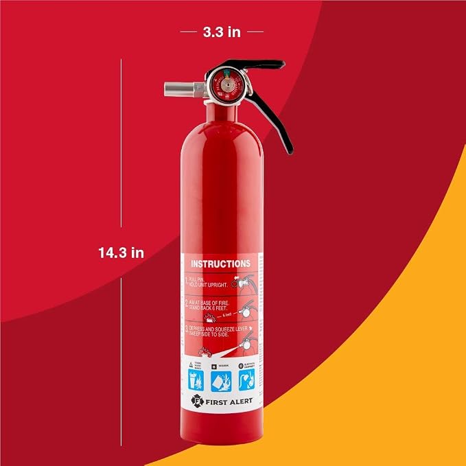 First Alert Fire Extinguisher for Home, Standard Rechargeable Compliance Unit - Image 5