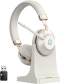 Wireless Headset with Mic for Work, V5.2 Wireless Headphones with Mic Noise by Vonztek-US