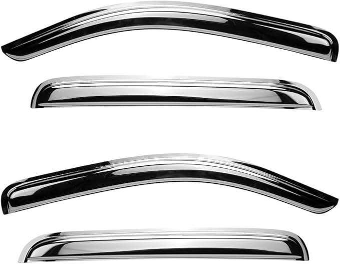 Chrome Side Window Visor Wind Vent Deflector fit - Image 3