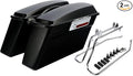 XFMT Vivid Black Hard Saddlebags Saddle Bags Trunk W/Chrome Conversion Brackets by XFMT