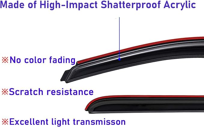 Lightronic Extra Durable Clip-on in-Channel Auto Vent Window Visor, Fits - Image 5