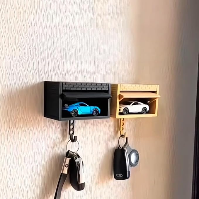 Wall-Mounted Car Display Key Holder, Decorative Garage Model Design - Image 4