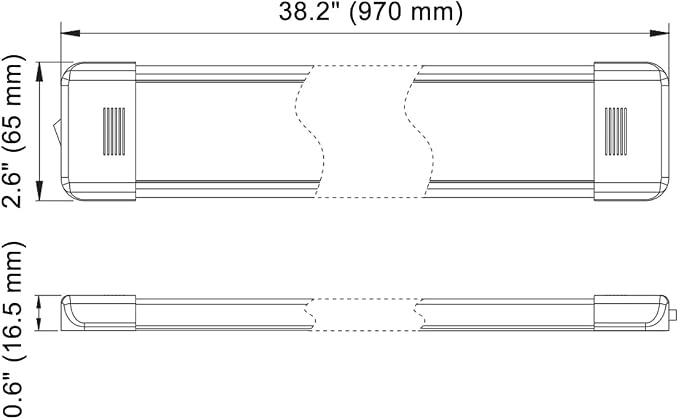 LED Interior Utility Light Fixture 38.2" x 2.6", High Lumen-Output Low Current - Image 2