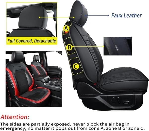 LUCKYMAN CLUB F150 Faux Leather Seat Covers Fit - Image 2