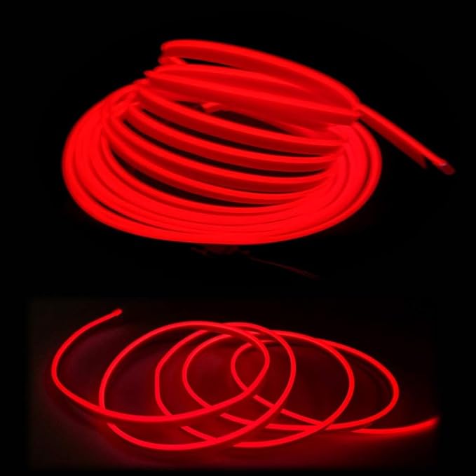 El Wire Red Interior Car LED Strip Lights, 2M Neon Wire USB 5V - Image 6