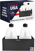 Pit Posse 430BK Double Utility Fuel Jug Rack Holder Shelf 23" Fits 2 Five by PITPOSSEMOTORSPORTS