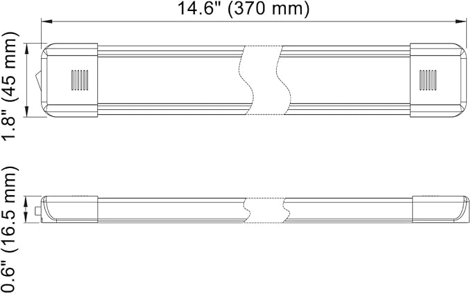LED Interior Utility Light Fixture 14.6" x 2.6", High Lumen-Output Low Current - Image 2