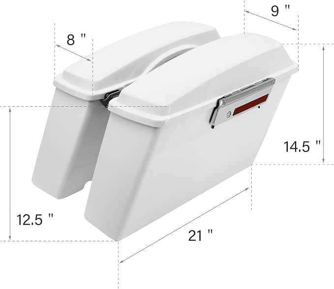 XFMT White Hard Saddlebags Saddle Bags Trunk W/Chrome Conversion Brackets - Image 4