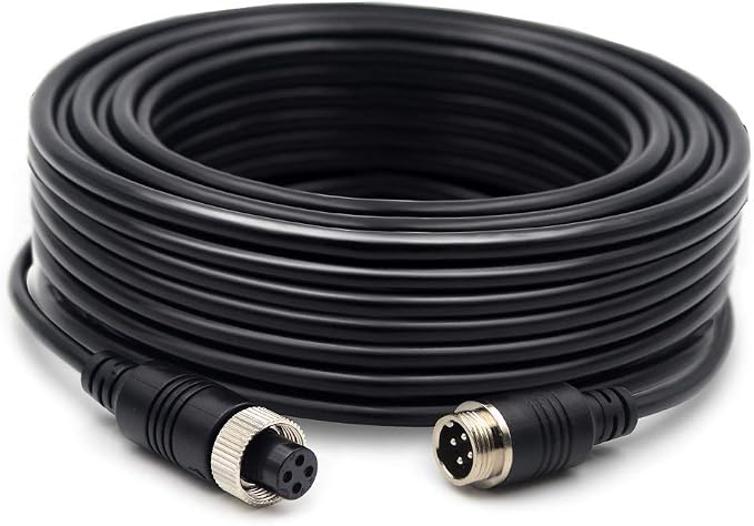 67FT Backup Camera Wire, Car Video Systems, Shock Extension, 4Pin Aviation by Collyon