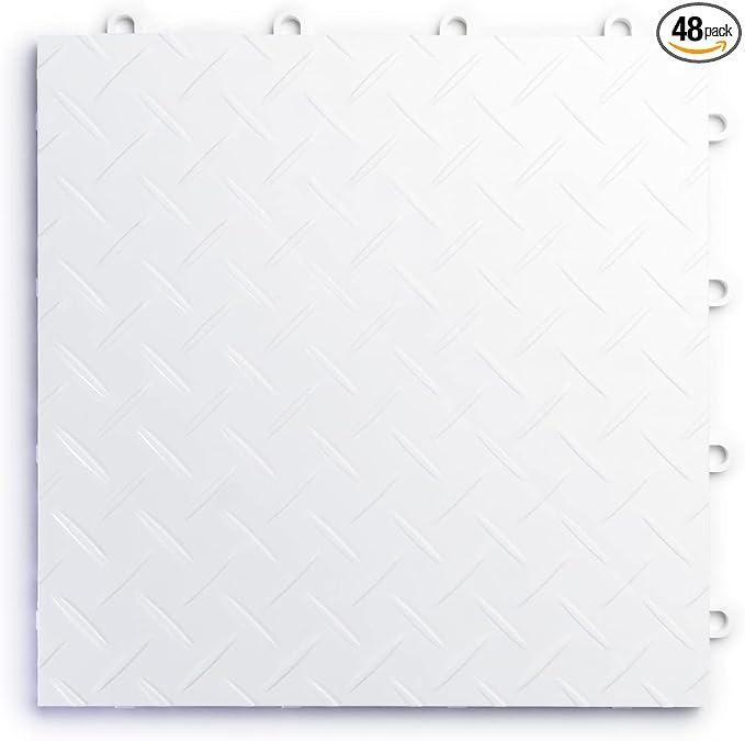 Big Floors RaceDeck Diamond Plate Design, Durable Interlocking Modular Garage by BigFloors