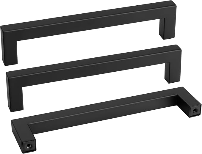 Goldenwarm 1 Pack Black Square Bar Cabinet Pull Drawer Handle Stainless Steel by goldenwarm