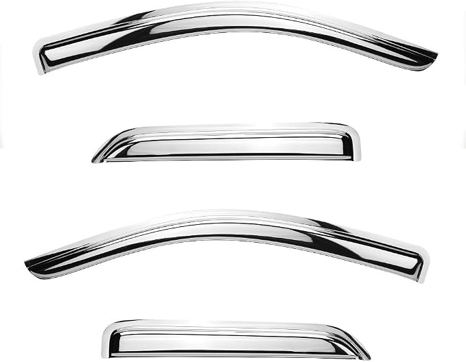 Chrome Side Window Visor Wind Vent Deflector fit by Puermto