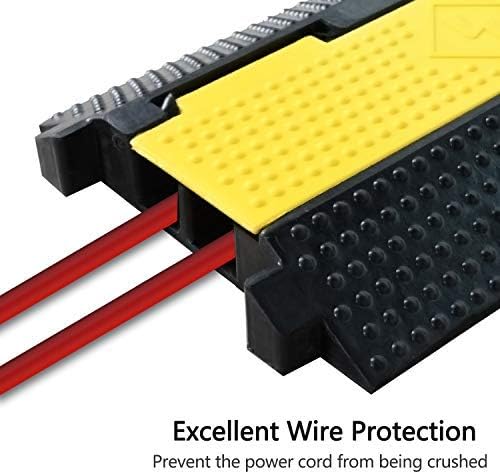 5 Pack Rubber Cable Ramp Hose Cable Protector Ramp 2 Channel 22000Lbs Load - Image 3
