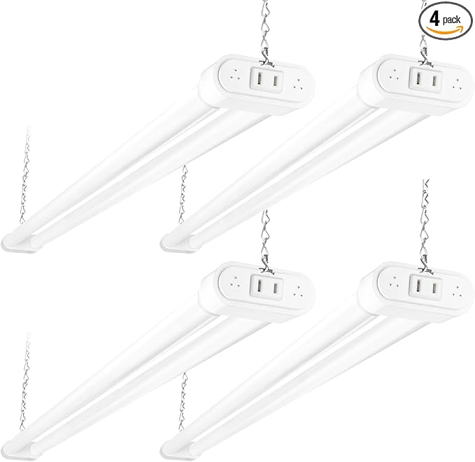 hykolity 4 Pack Linkable LED Shop Light, 4FT 44W, 5000K Daylight, Plug-in by hykolity
