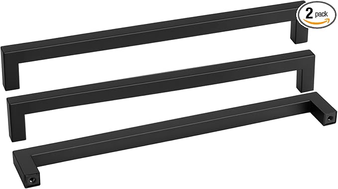 goldenwarm 2 Pack 18INCH Black Cabinet Pulls Kitchen Cabinet Handles-LSJ12BK458 by goldenwarm