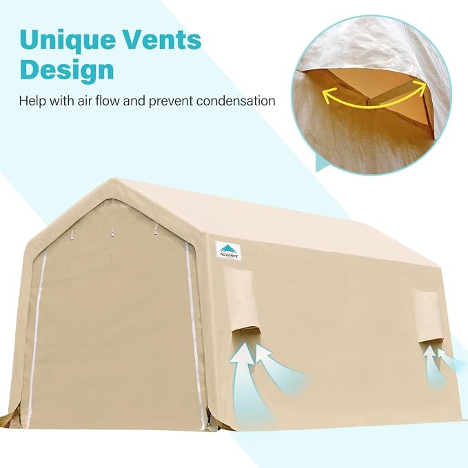 ADVANCE OUTDOOR Heavy Duty 10X20 ft Carport Outdoor Patio Portable Canopy - Image 3