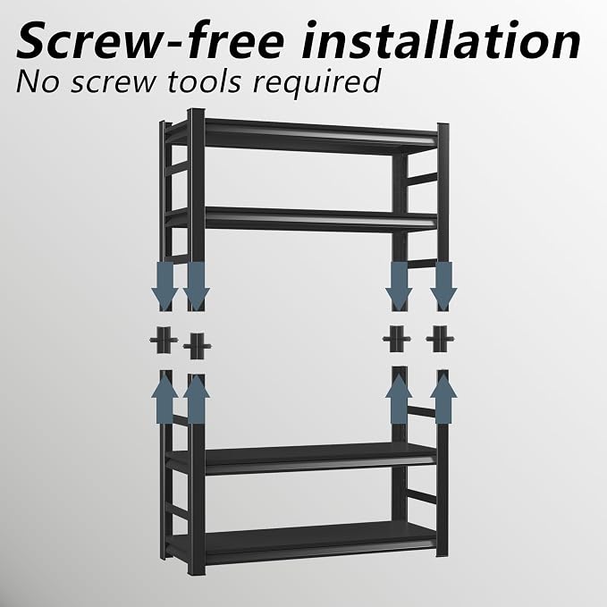 Metal Storage Rack Tier Height Free Adjustable Garage Tool Rack Load Capacity - Image 4