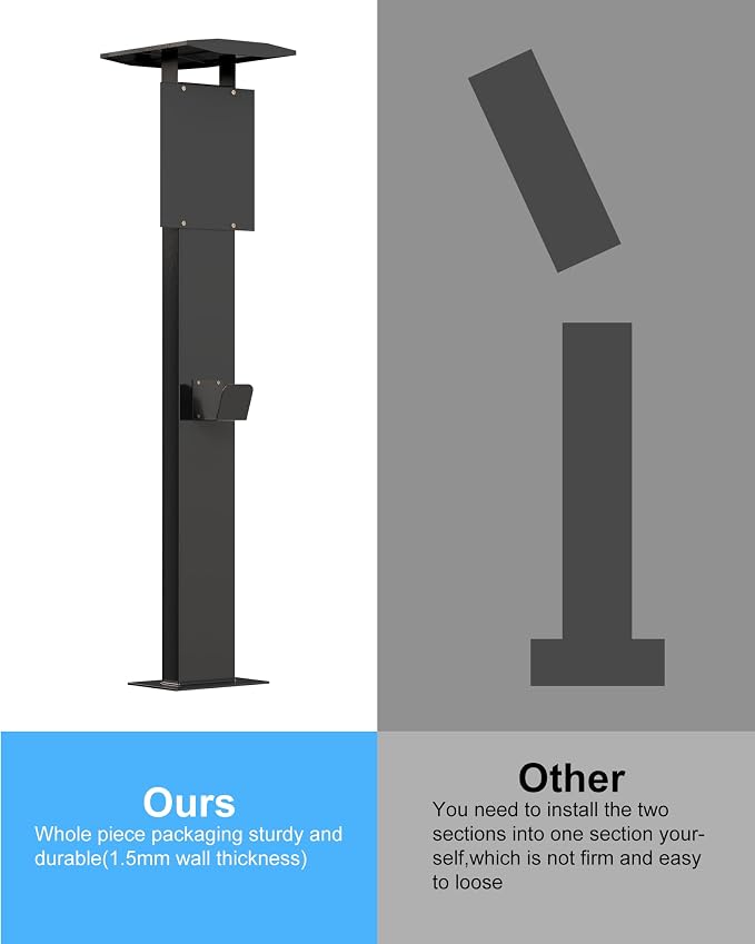 EV Charger Pedestal, Outdoor Electric Vehicle Charger Stand, Freestanding - Image 3