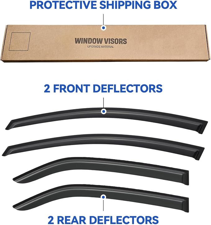 Window Visors Rain Guards for 2009 2010 2011 2012 2013 Kia Forte, Out-Channel - Image 5