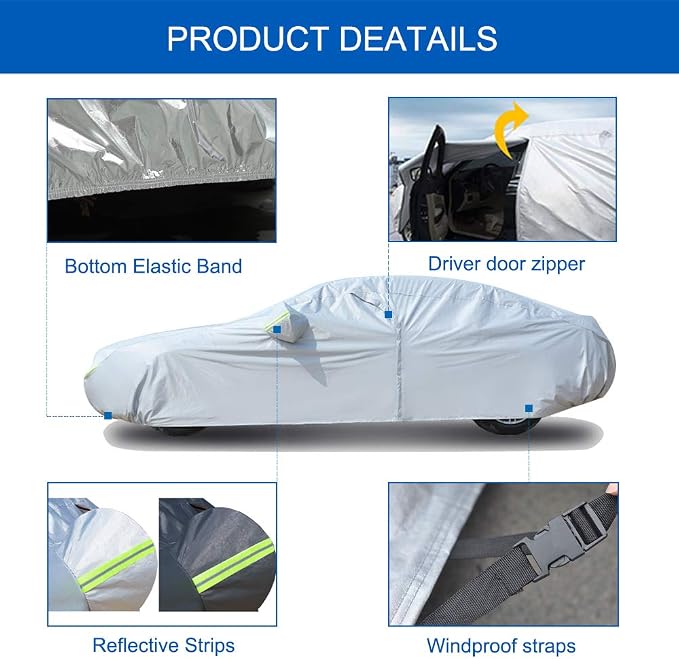 KouKou Oxford Hatchback Car Cover Waterproof All Weather, Fit Toyota Matrix - Image 3