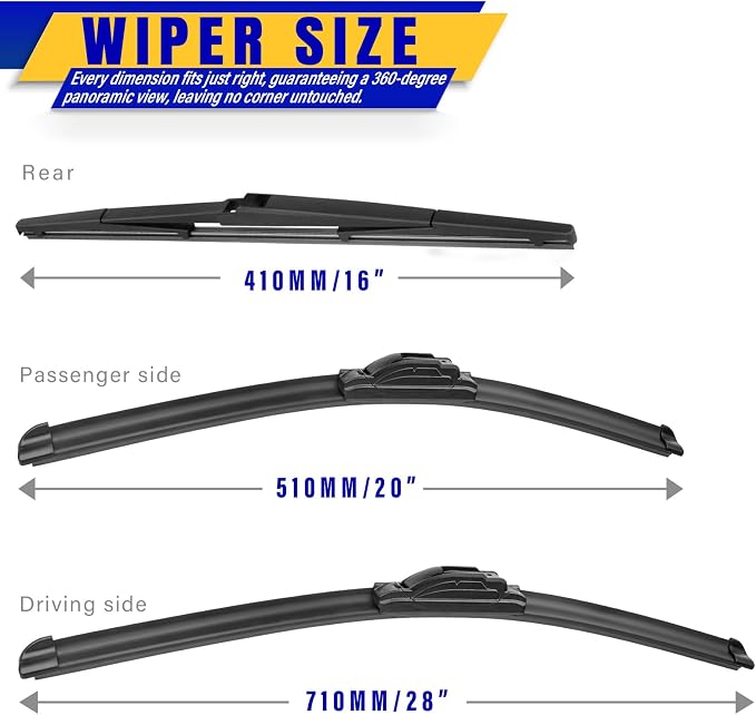 3 wipers Replacement for 2011-2020 Toyota sienna, Windshield Wiper Blades - Image 2