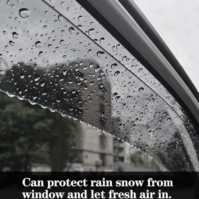 4pcs Original Shatterproof Rainproof Side Window Wind Deflectors Tape on Sun - Image 7