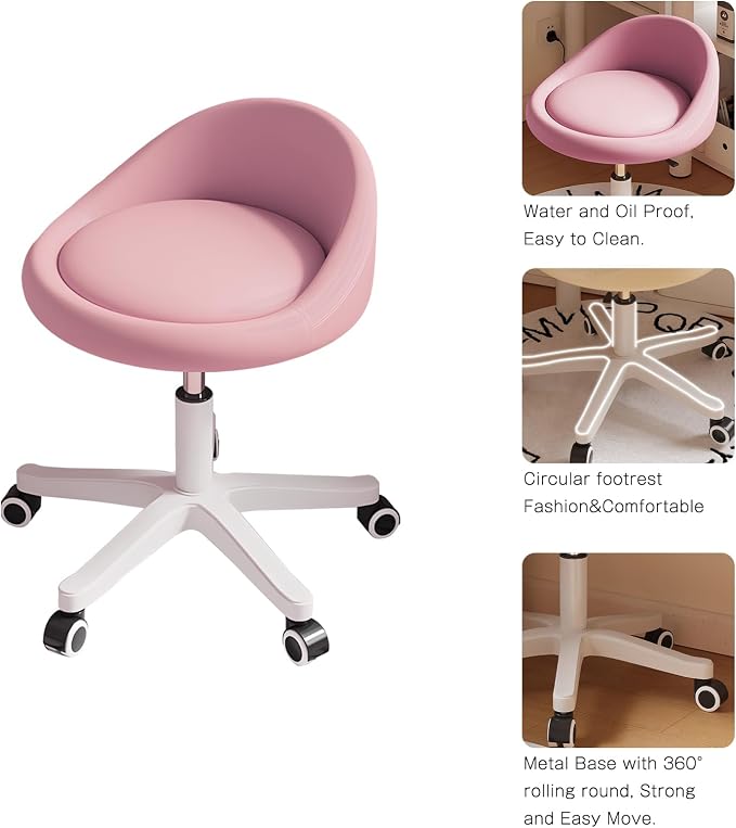 Rolling Stool Set of 6 Rolling Hydraulic Salon Stool - Image 4