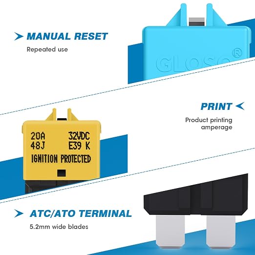 GLOSO Circuit Breaker E39 Manual Reset Fuse - Image 4