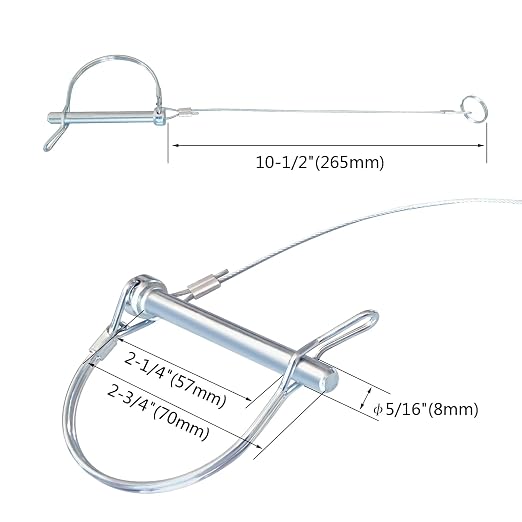 Trailer Coupler Pin 5/16-Inch Diameter x 2-3/4-Inch Long Trailer Pins - Image 2