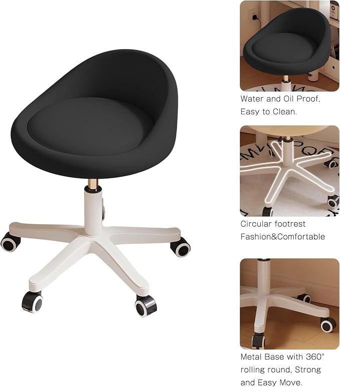 Rolling Stool Set of 4 Rolling Hydraulic Salon Stool - Image 4