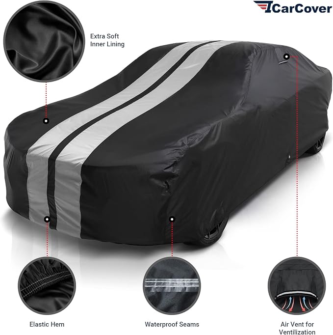 iCarCover Custom Car Cover for 1964-1968 Ford Mustang Waterproof All Weather - Image 2