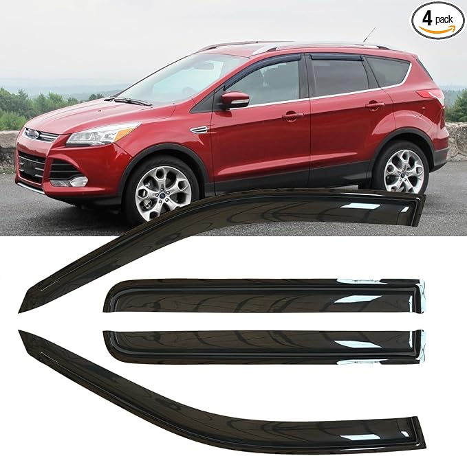 4pcs Original Shatterproof Rainproof Outside Mount Style Sun Rain Guards by Deebior