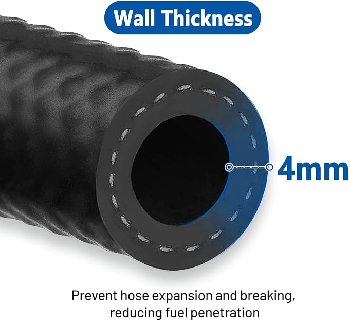 LokoCar Rubber Fuel Hose Line Push Lock 5/8" ID SAE 30R7 NBR 25ft 300PSI Black - Image 4