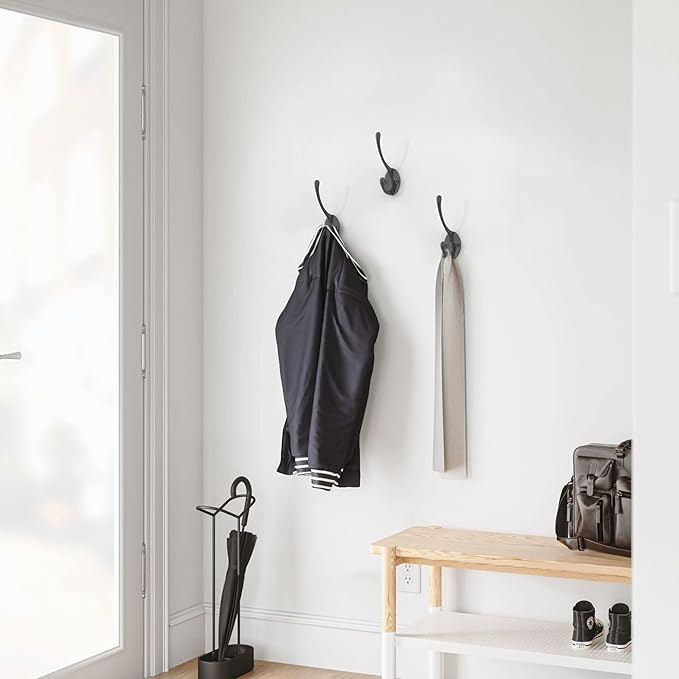 Coat Hooks | Wall Mount Coat Hangers | Black Metal Hooks - Image 7
