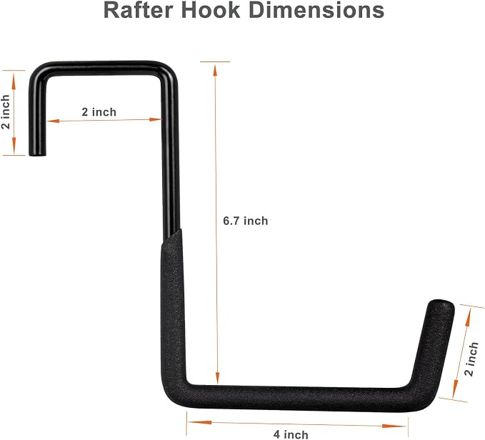 4 Pcs Rafter Hooks, Upgraded Fence Hangers, Heavy Duty Bike Hanger - Image 6