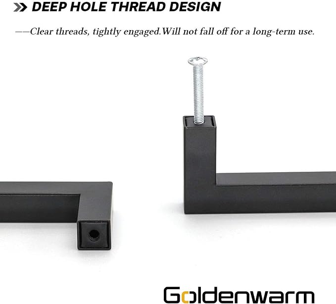 goldenwarm 10 Pack Black Cabinet Knobs T Bar - Image 4