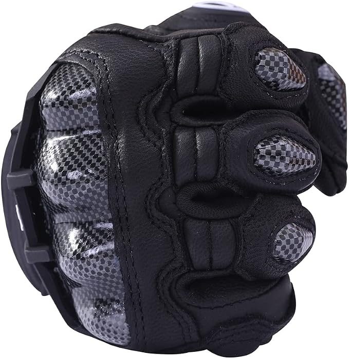 Harssidanzar Breathable Leather Motorcycle Gloves Touchscreen - Image 4