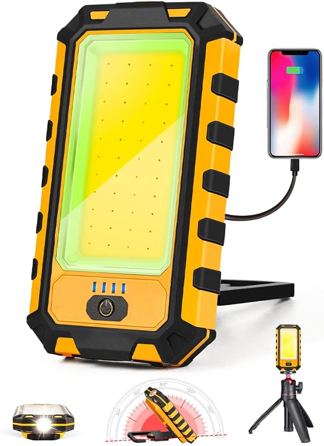 LED Rechargeable Magnetic Work Light 40W 1500Lumens, Hanging Hook 4 Lighting by innofox