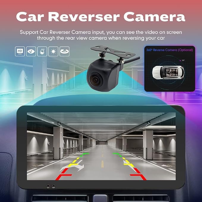 Kunfine Car CarPlay Android Auto Navigation Stereo GPS Radio Reverse Camera - Image 5