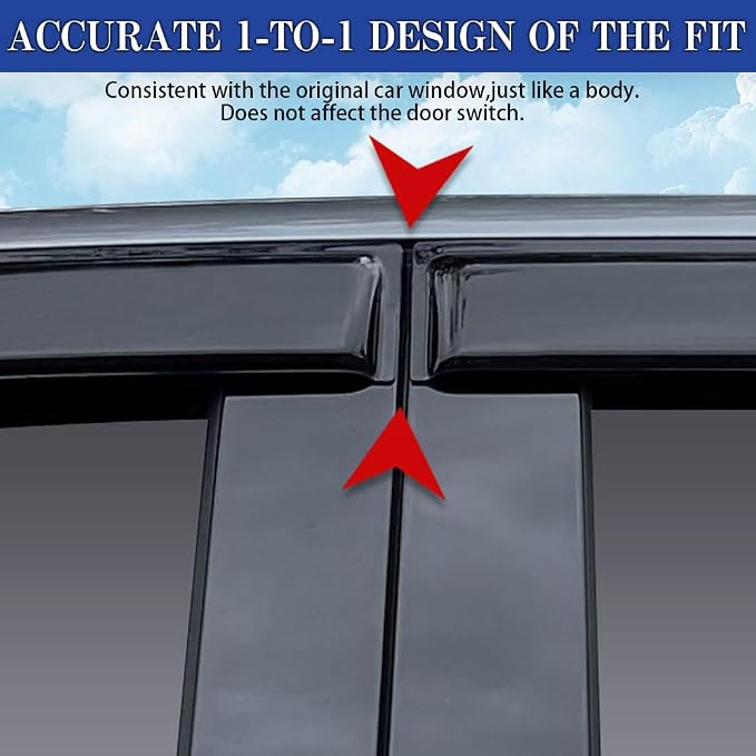 Rain Guards for Jeep Compass 2017-2023, Tape-on Side Window Deflectors for Jeep - Image 4