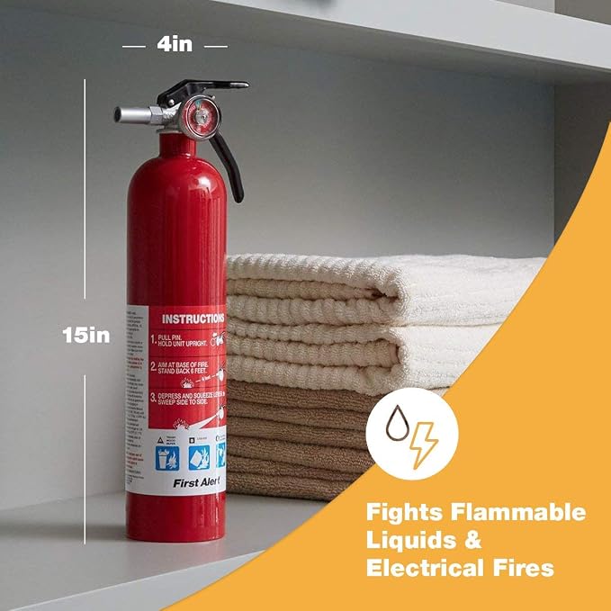 First Alert Fire Extinguisher for Home, Standard Rechargeable Compliance Unit - Image 6