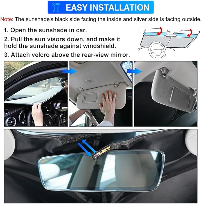 KUST Windshield Sun Shade for Jaguar XJ Accessories 2010-2019 Custom Fit - Image 6