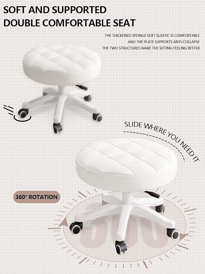 Small Chair Round Rolling Stool - Image 5